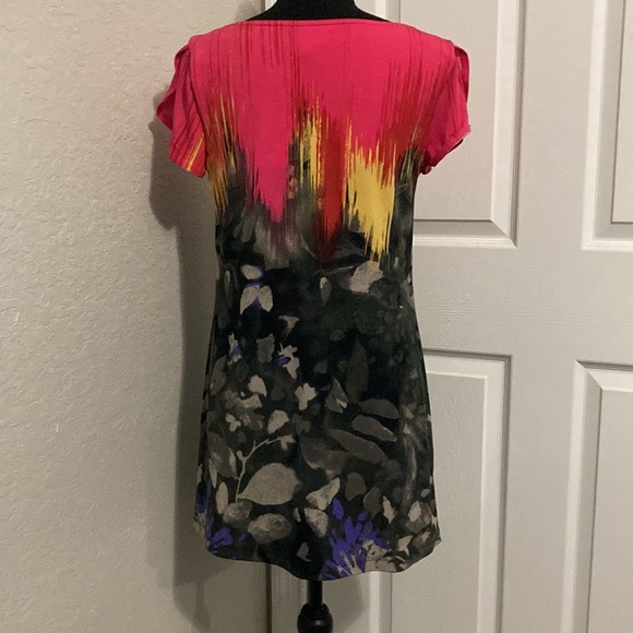 Alfani petite floral long shirt/ mini dress size S - Picture 6 of 10